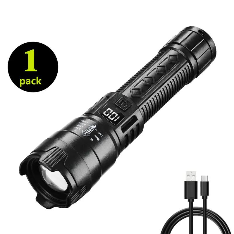 High Power Led Flashlights Very Strong Tactical TorchMultiple Modes Rechargeable Camping Fishing Emergency Zoom Lantern