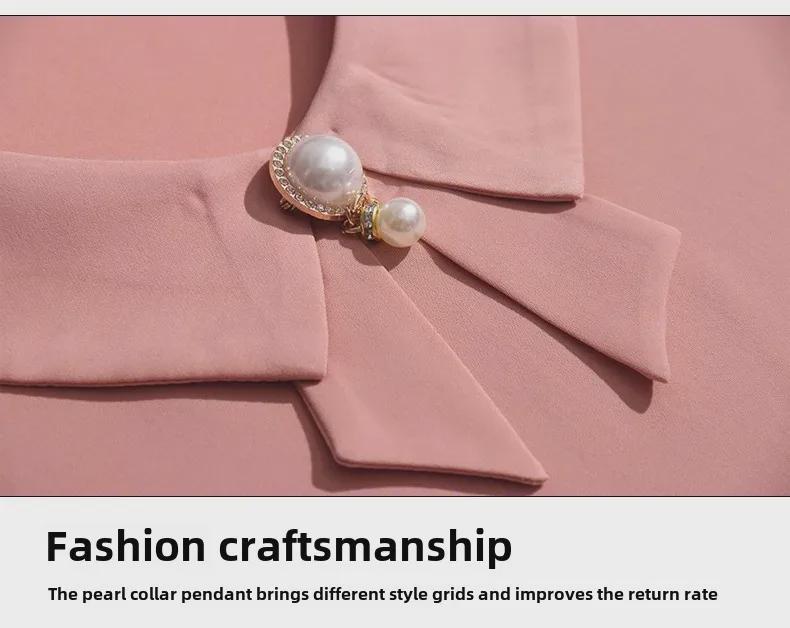 Лето 2023 г., женская стильная блузка свободного кроя из шифона с оборками и коротким рукавом