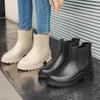 New Fashion PVC Short Rain Shoes Women's Warm and Fleece Non-slip Water Shoes Martin Boots Waterproof Overshoes Rain Boots