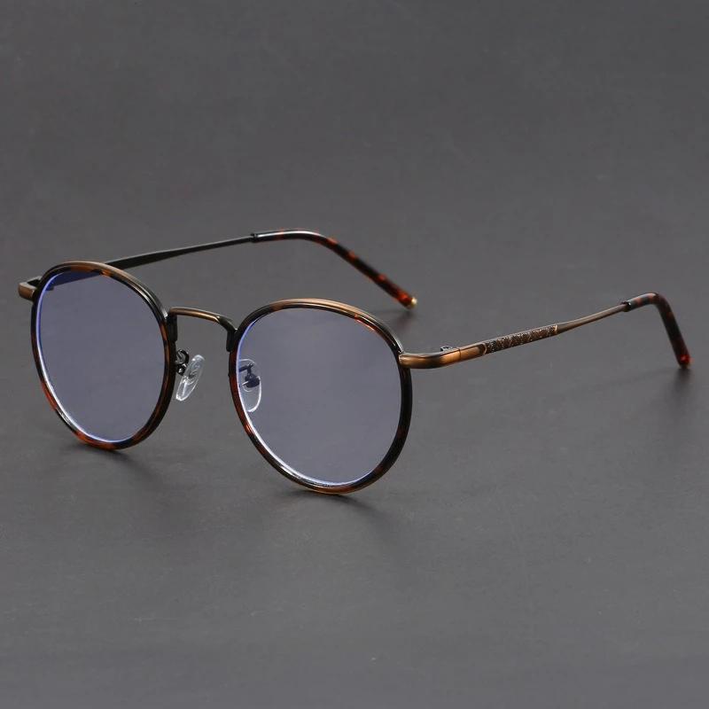 Ретро очки с блокировкой синего света для мужчин и женщин, дизайнерские оптические очки класса люкс, высококачественная круглая оправа, очки для мужчин