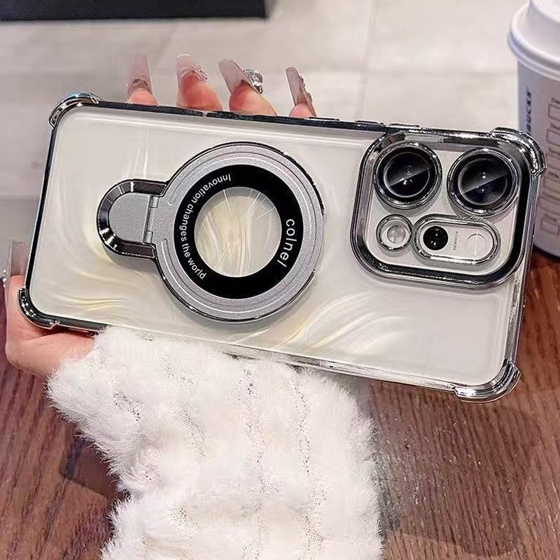 Для Xiaomi Redmi 15C 15 Note 15 Pro Note 14 Pro Plus 14C 4G 5G Чехол Магнитный Держатель Гальваническое покрытие Подушка безопасности Прозрачная Противоударная Крышка