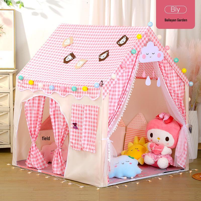 Kids' Indoor Castle Tent: Princess Dream Bed & Secret Playhouse