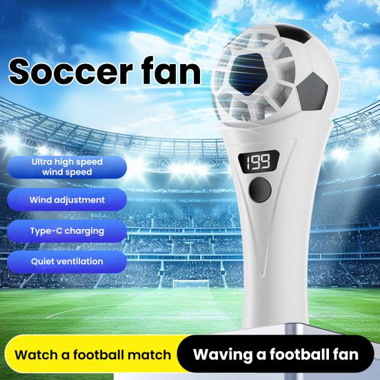 Soccer Handheld Fan, Mini USB Portable Fan with 199 Speeds, Football Shape Cooling Fan for Game Day, Sports Fan Gift