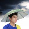 65cm Sunscreen Windproof Head Mounted Umbrella Top Folding Hat Umbrella(Camouflage)