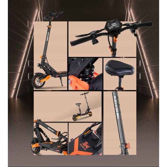 Trottinette Électrique KUKIRIN G2 MAX 10*2.75 '' Pneus Pneumatiques Tout-Terrain 48V 20Ah Batterie 80km Portée 3 Vitesses