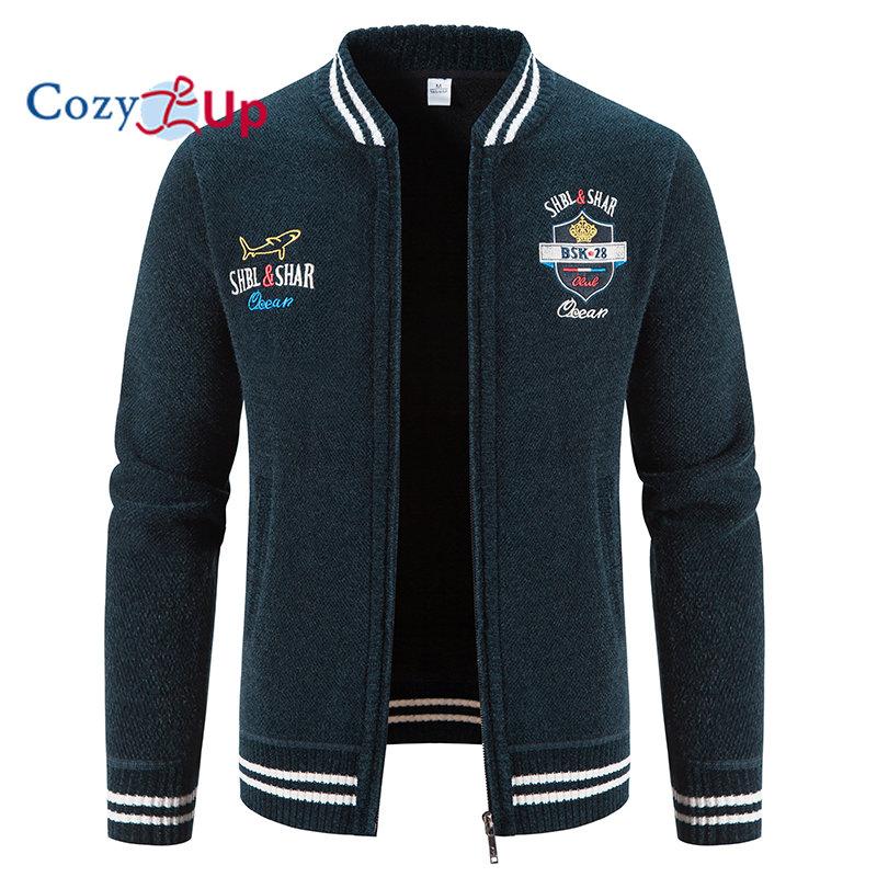 Cozy Up Men's Sweater Cardigan Sweater Zip Sweater Sweater Jacket Ribbed Knit Zipper Solid Color Stand Collar Casual Daily Clothing Apparel Winter