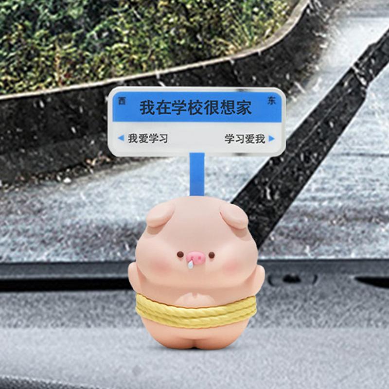 Cute Dash Car Decor Sweaty Design Cute Car Capybara Ornament Text Sign Design Resin Sheep Pig Green Frog Decor For Mood Helper