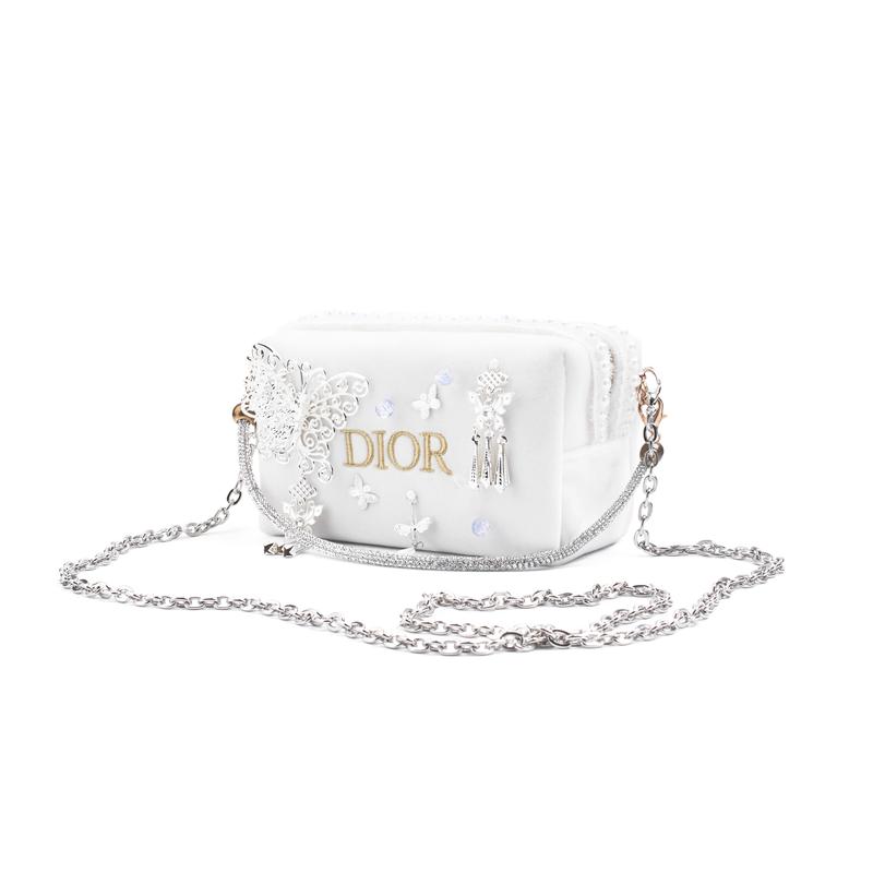 Dior Сумка [Индивидуальная косметичка] Маленький Цветок Лунный Свет Бабочка Тень Красивая и Романтичная Элегантная Бабочка Жемчуг Японская Сладкая Обычная