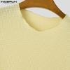 INCERUN Men Spring Long Sleeve Texture Tops Casual Loose Solid Pullovers