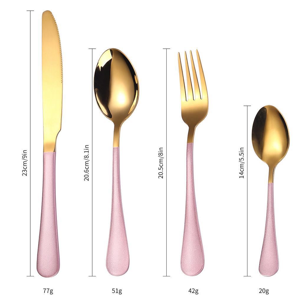 Popular Stainless Steel Cutlery Set 24 Pieces Gift Box Household Knives Forks  Spoons Kitchen Household