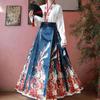 Chinese Traditional Hanfu Dress Horse Face Skirt Women Vintage Pleated Skirt
