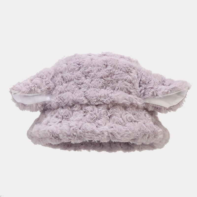 High quality lamb ear hat women autumn and winter thickened warm basin hat Korean version Internet celebrity playful bucket hat