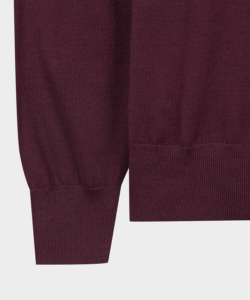 BROOKS BROTHERS Merino Wool Logo Polo Sweater (Burgundy) (Bbwtmnf301)