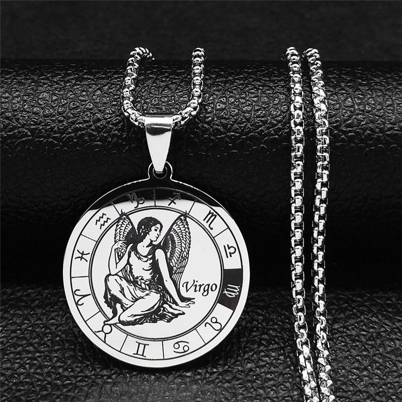 12 созвездий из нержавеющей стали цепочка скорпион ожерелье для женщин/мужчин серебряное ожерелье ювелирные изделия MIT