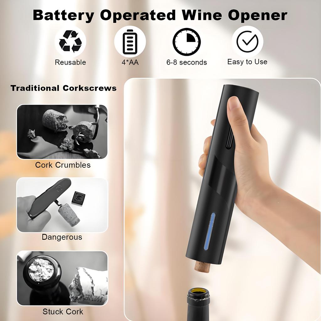 Электрический штопор, Автоматические штопоры Открывалки для винных бутылок с фольговым ножом, Работающие от батареек Открывалки для винных бутылок для вина
