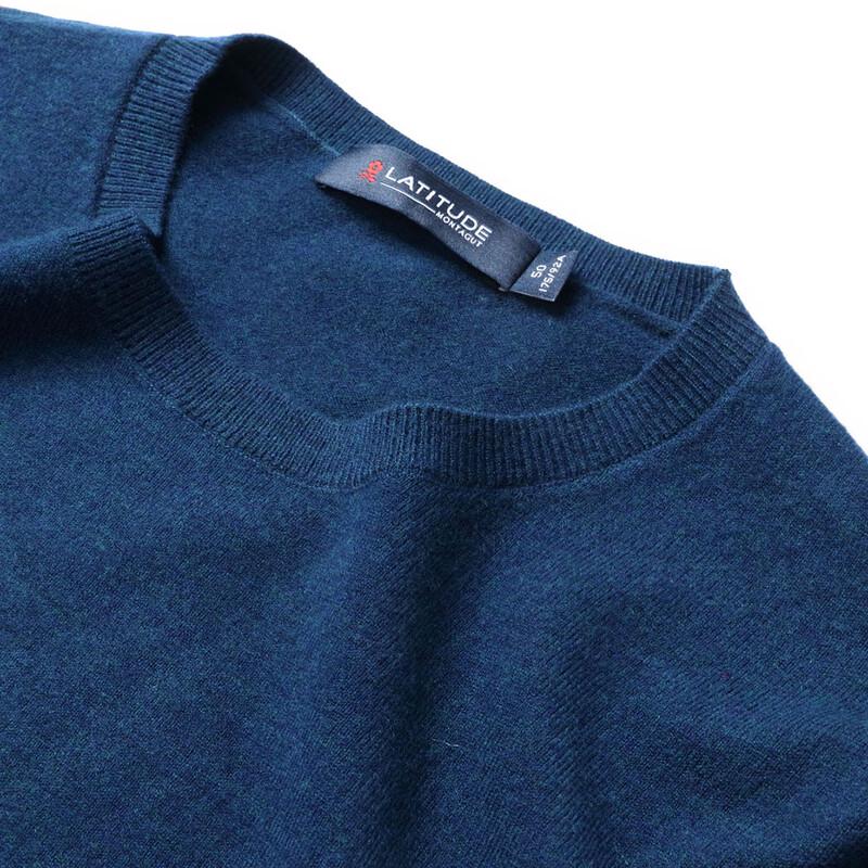 MONTAGUT Men's Embroidered Crew Neck Thick Knit Sweater