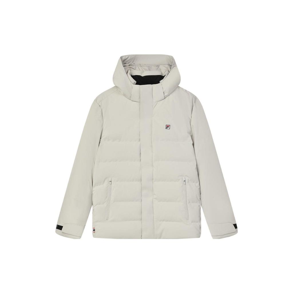 Fila Однотонная повседневная теплая пуховая куртка с капюшоном для мужчин верхняя одежда Мирно-серая F11M341904F-GY