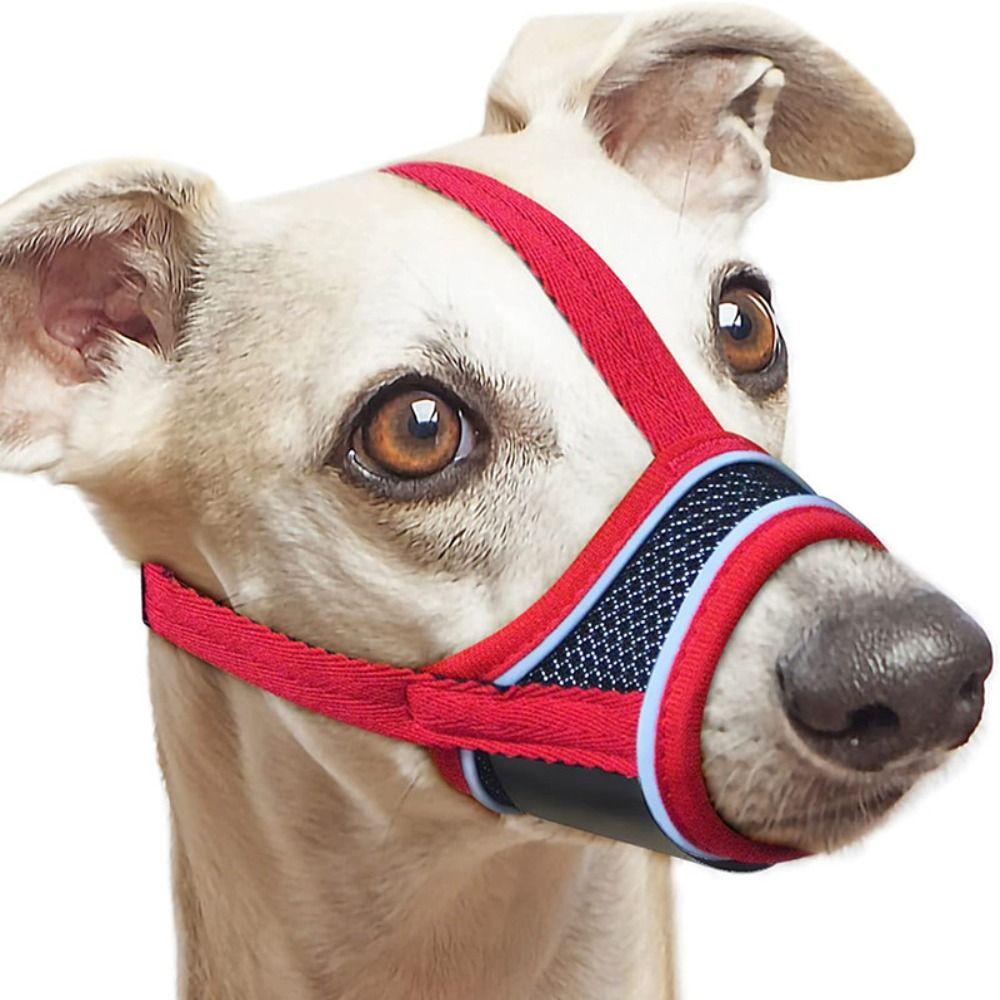 Soft Fabric Dog Mouthpiece Adjustable Strap Pet Mask Portable Dog Muzzle Small To Medium Dogs