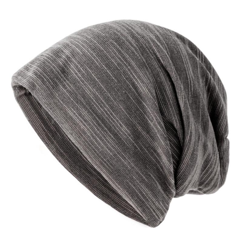 Breathable Toe Cap Unisex Striped Hood Spring and Autumn Warm Thin Turban Chic Trend Pile Hat