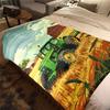 1PC Tractor Farmhouse Scene Blanket Soft Comfortable All Seasons Suitable Sofa Office Travel Festive Gift