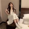 Women's Fairy Princess Nightdress - Summer 2024 Sweet Ruffled Short-Sleeve White Pajamas