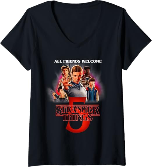 Women's Stranger Things Season Five Poster V-Neck T-Shirt