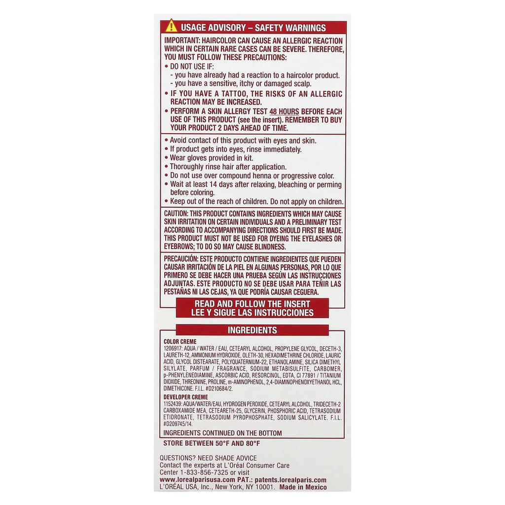 L'Oréal, Excellence Cream, цвет Triple Care, 6A Светло-пепельно-коричневый, 1 раз