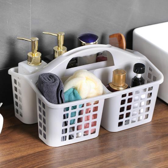 Yousheng Bathroom Storage Basket Divided Grid Design Large Capacity PP Plastic Portable Hollow Home Organizer