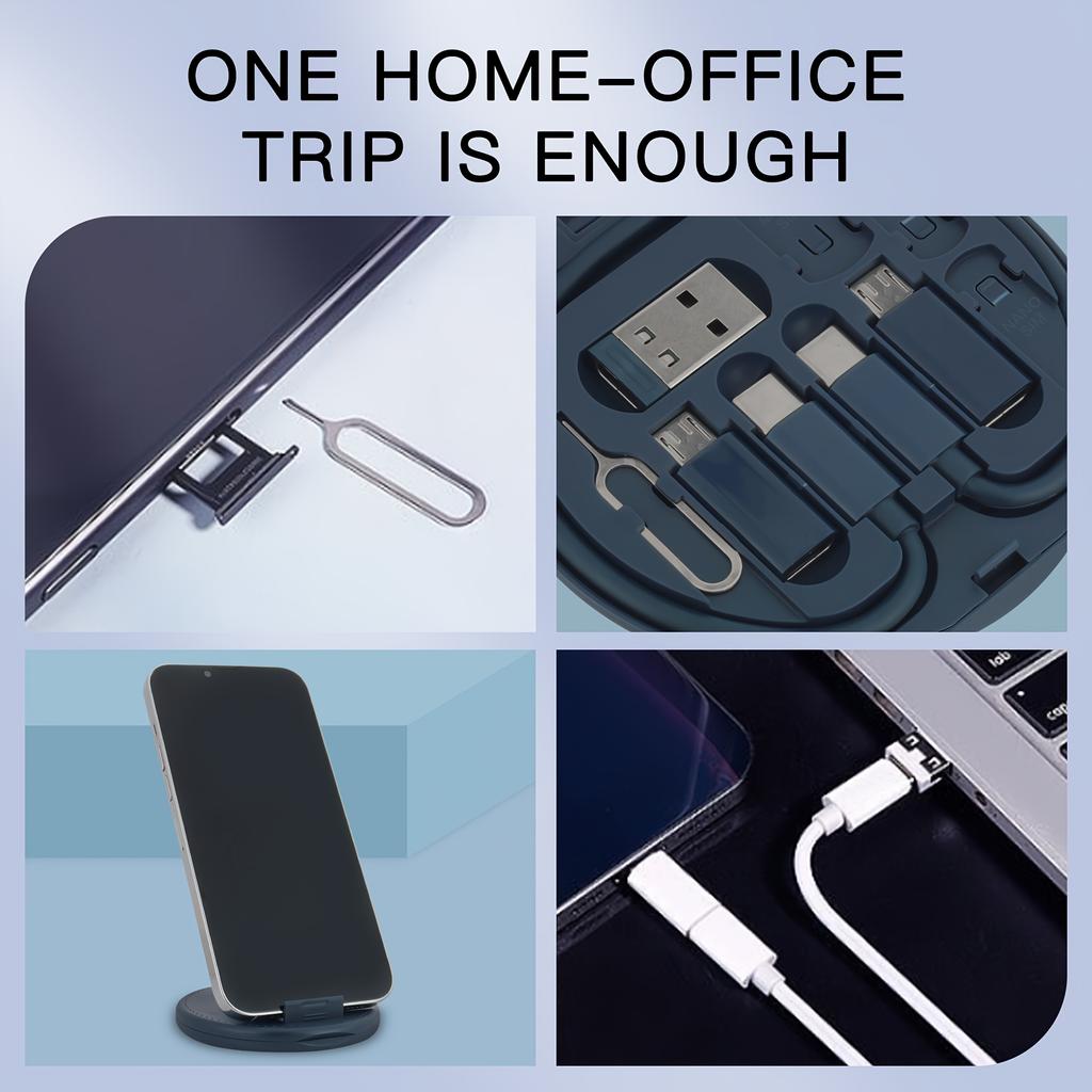 Цифровые кабели Комплект кабелей-переходников для зарядки с несколькими USB-разъемами, комплект для преобразования USB C USB A и Type C на штекер Micro/Type C, передача данных, хранение карт