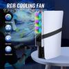 Game Console Cooling Fan with RGB Lighting Low Noise Adjustable USB External Fan Cooler for PS5 Pro/for PS5 Slim