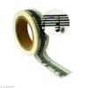 Decorative Adhesive Tape - Music Staff - 15 Mm X 10 M - Repositionable - Musical Pattern - Semi-Transparent