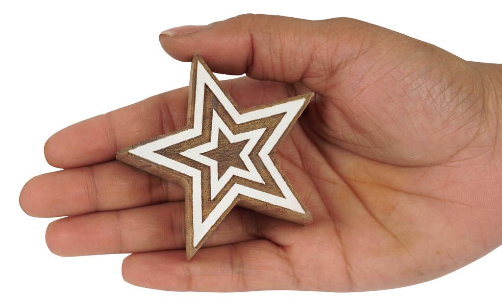 IBA Indianbeautifulart Textile Printing Block Star Hand Carved Wooden Stamp Wood Block Printing Textile Stamps For Fabric  Pottery