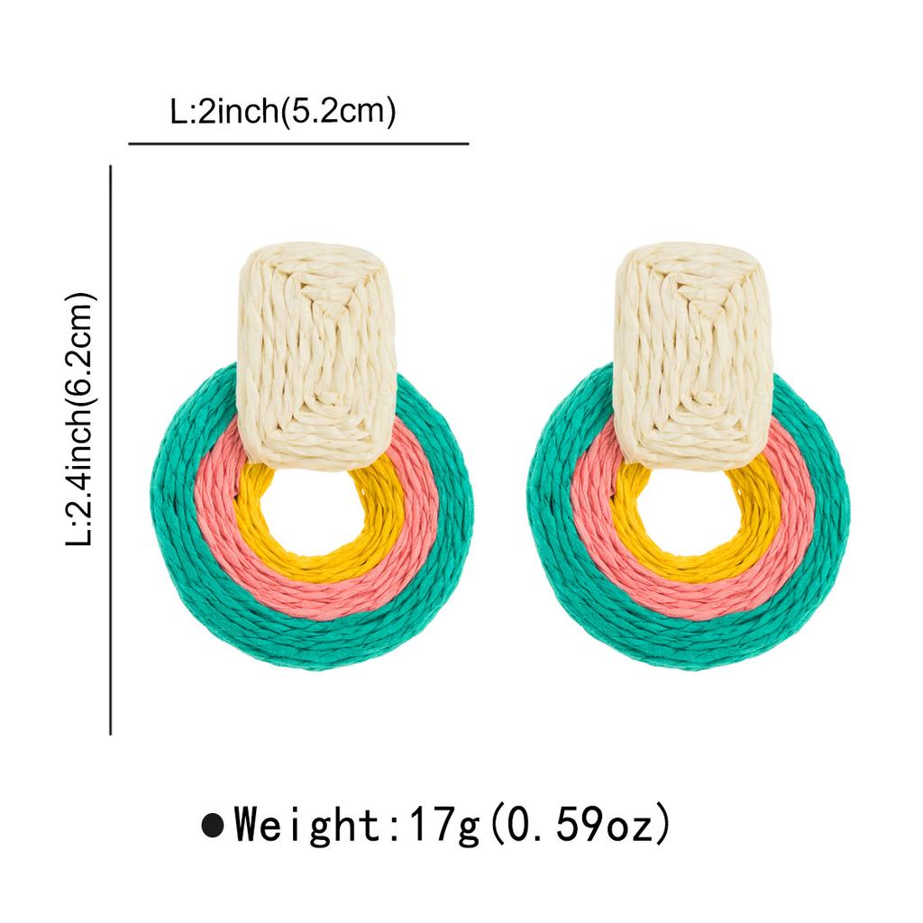Плетеные серьги из рафии ручной работы в стиле бохо для летнего пляжного отдыха