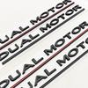 3D ABS Chrome Red Line Black Logo DUAL MOTOR Emblem Letters Car Styling Trunk Badge Sticker for  Model3/Y/S/X DUAL MOTOR Accessories