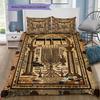 Golden Nine Candles Menorah Star David Burgundy Gradient 3 Pieces Duvet Cover Set Jewish Hanukkah Bedding Without Pillow Core Comforter