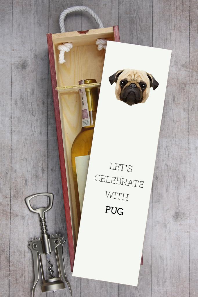 Mops, Pug, Carlin - Geometryczne Pudełko Ze Zdjęciem I Napisem Na Wino Marki Art-Dog
