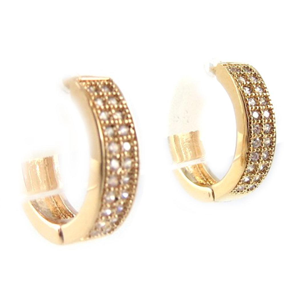 Les Trésors De Lily [L1836] - Gold Plated Creoles 'Goddess' White Gold - 15x3 Mm