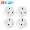 Умная розетка Tuya с мониторингом энергопотребления, Wi-Fi, умная розетка 20a, британская розетка, таймер дистанционного управления, работает с Alexa Google Home