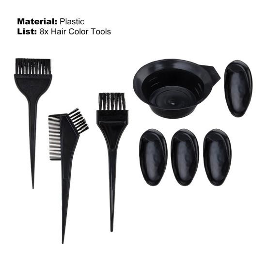 Yousheng 8 шт./набор кистей для окрашивания волос, пластиковые кисти с длинной ручкой и мягкой щетиной для окрашивания волос, миска, беруши для дома