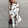 Женские повседневные модные брюки с рукавами с принтом, повседневный спортивный женский костюм