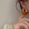 1 Pair Resin Earrings All-match Decorative Glossy Retro Stud Hook Hoop