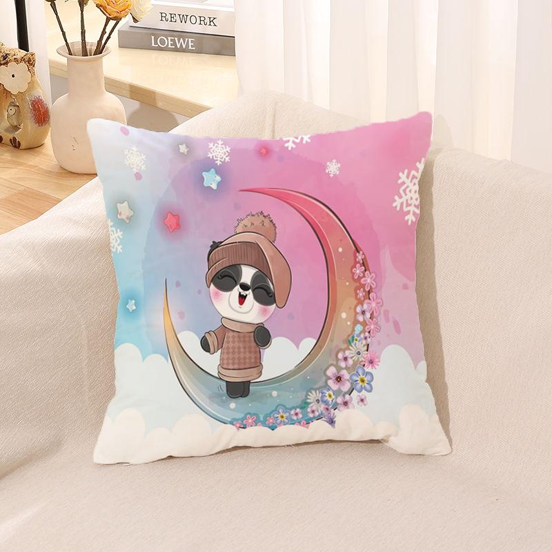 Cute Animal Pillowcase  for Sofa Car Square Cushion Suite Room Anime   Body Cover