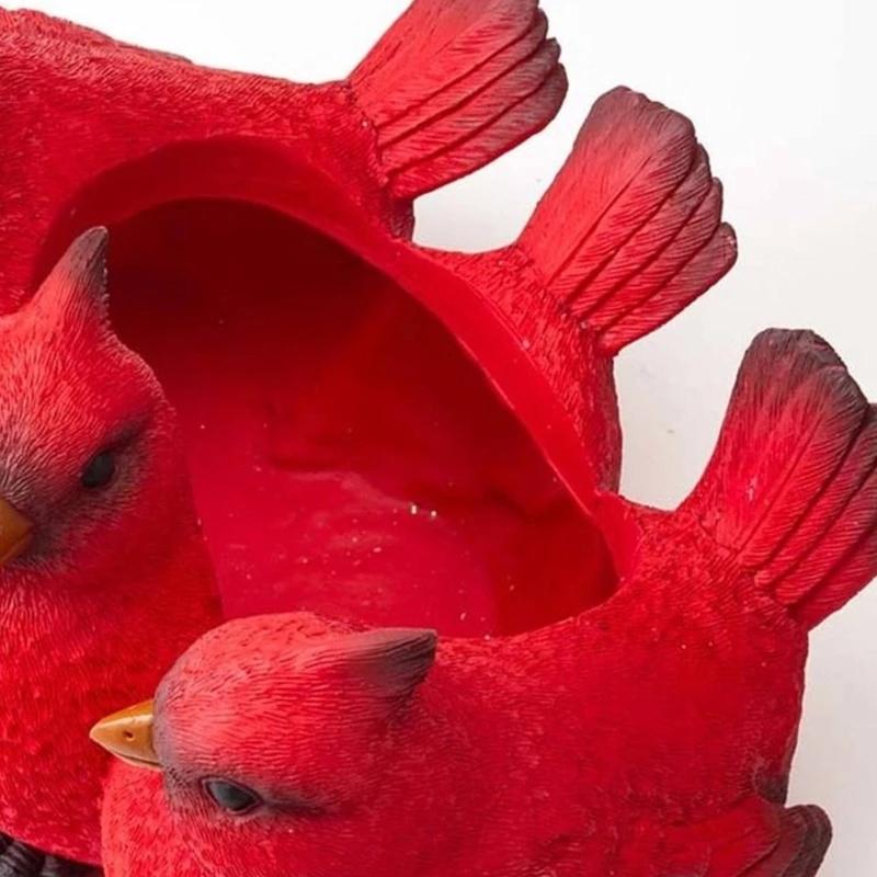 Мультяшные три маленькие фигурки птичек, цветочный горшок кактуса, смола для сказочного сада, подарок на день рождения, фестиваль, годовщину