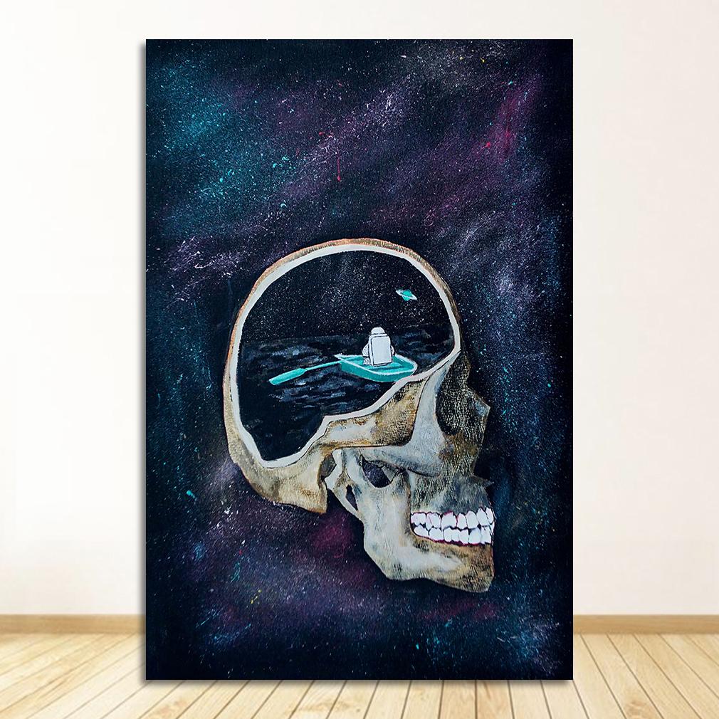 Astronaut Relaxing On Outer Space Moon Drinking Beer Wall Pictures HD Printed Posters for Living Room Funny Canvas Paintings