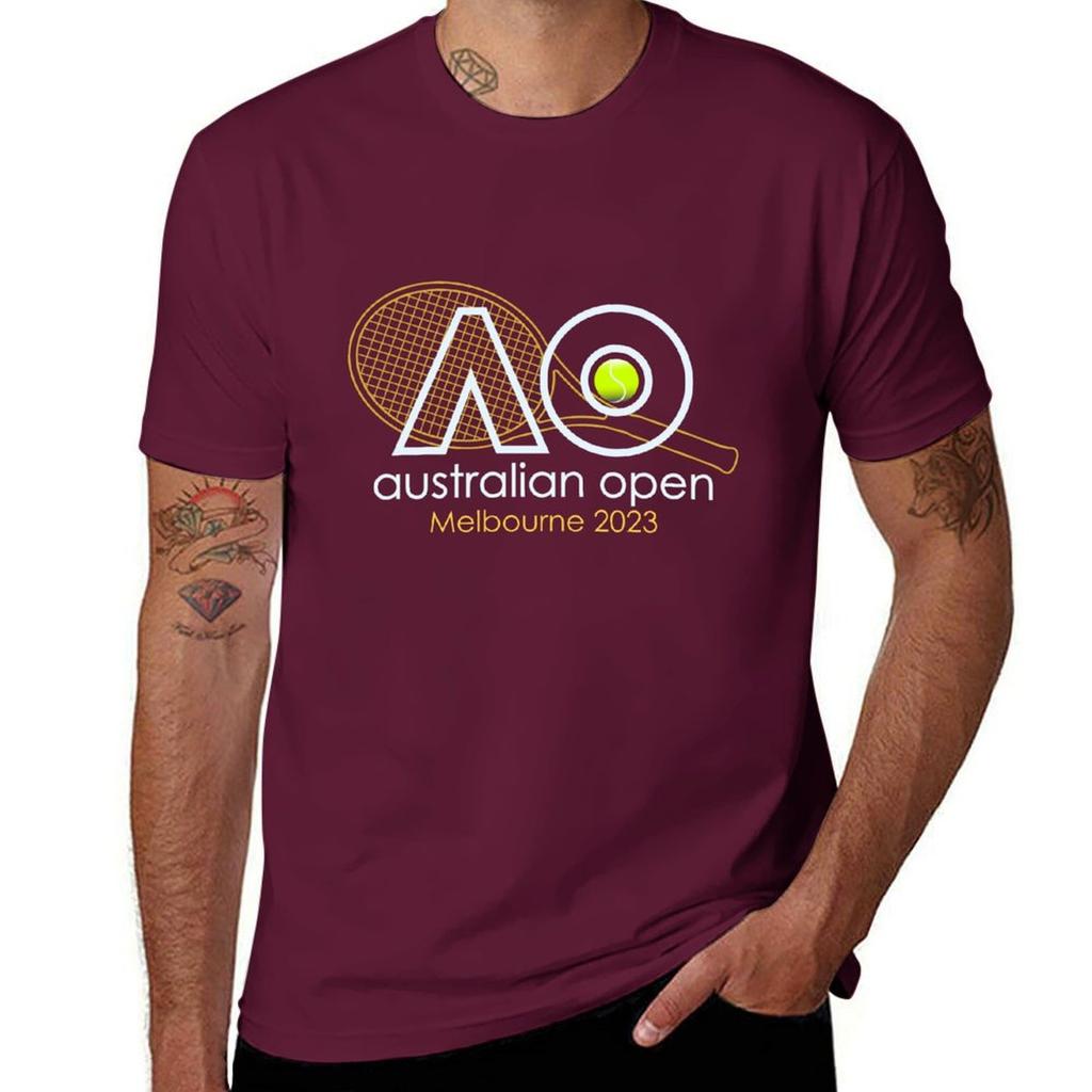 Теннисный турнир Australian Open - Мельбурн 2023 Футболка больших размеров топы футболки Футболка с коротким рукавом забавные мужские футболки для тренировок
