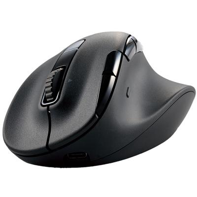 Беспроводная мышь ELECOM Silent PRO L Size, совместимая с Bluetooth, перезаряжаемая, 8 кнопок, высокоскоростное колесо прокрутки, антибактериальное, черное, EX-G