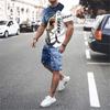 New Summer Fashion Men's Set Tracksuits Casual Short Sleeves Holiday Style 3D Print T-shirt+Shorts Pants Suits Male Clothes