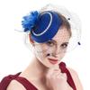 Bridal Headdress Retro Hairclip Hair Fascinator Hat Womens Vintage Hat Pillbox Hat Bowknot Veil