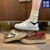 2024 Popular Niche Retro Red Thick Baseplate Shoes Women's Autumn New Hong Kong Style Fashion Round Head Casual Moral Training Shoes