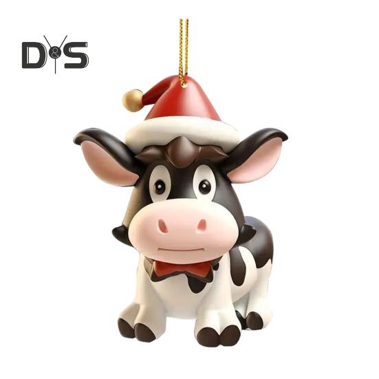 Качающееся молочное автомобильное зеркало, подвесное украшение в рождественской шапке, украшение для автомобиля, акриловые универсальные аксессуары для салона автомобиля